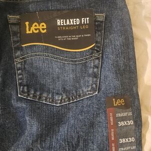 Lee Jeans Men 38x30 Medium Stone Carpenter Straight Leg Relaxed Fit